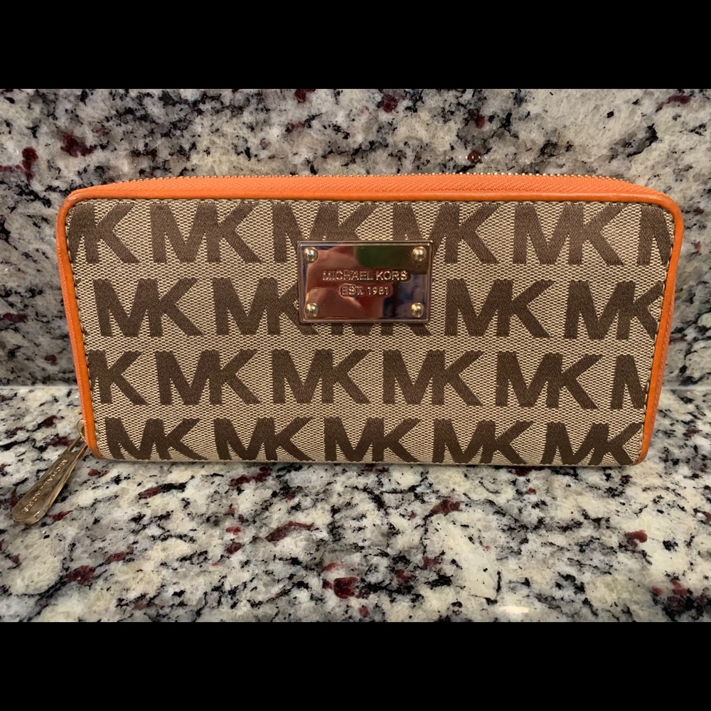Authentic Michael Kors zip around wallet